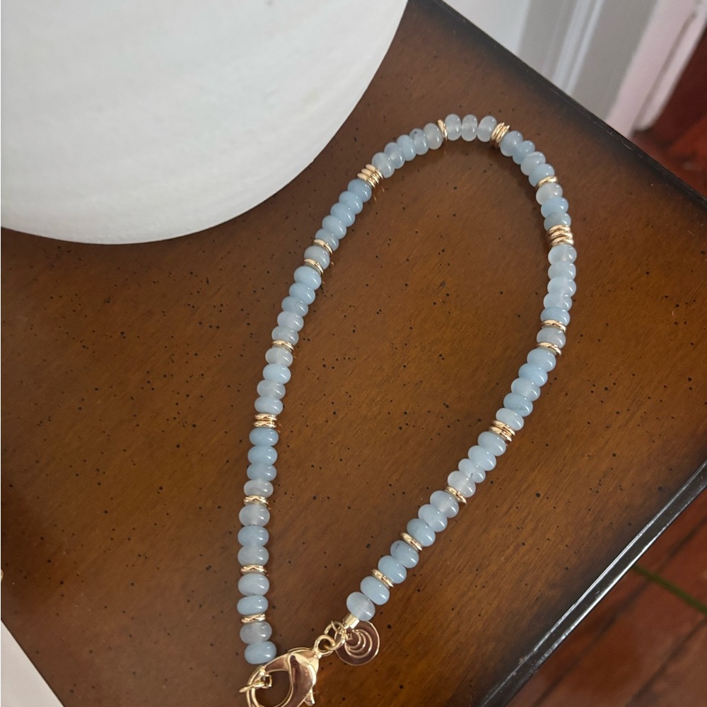Jane Win Gumdrop Beaded Necklace, Aquamarine
